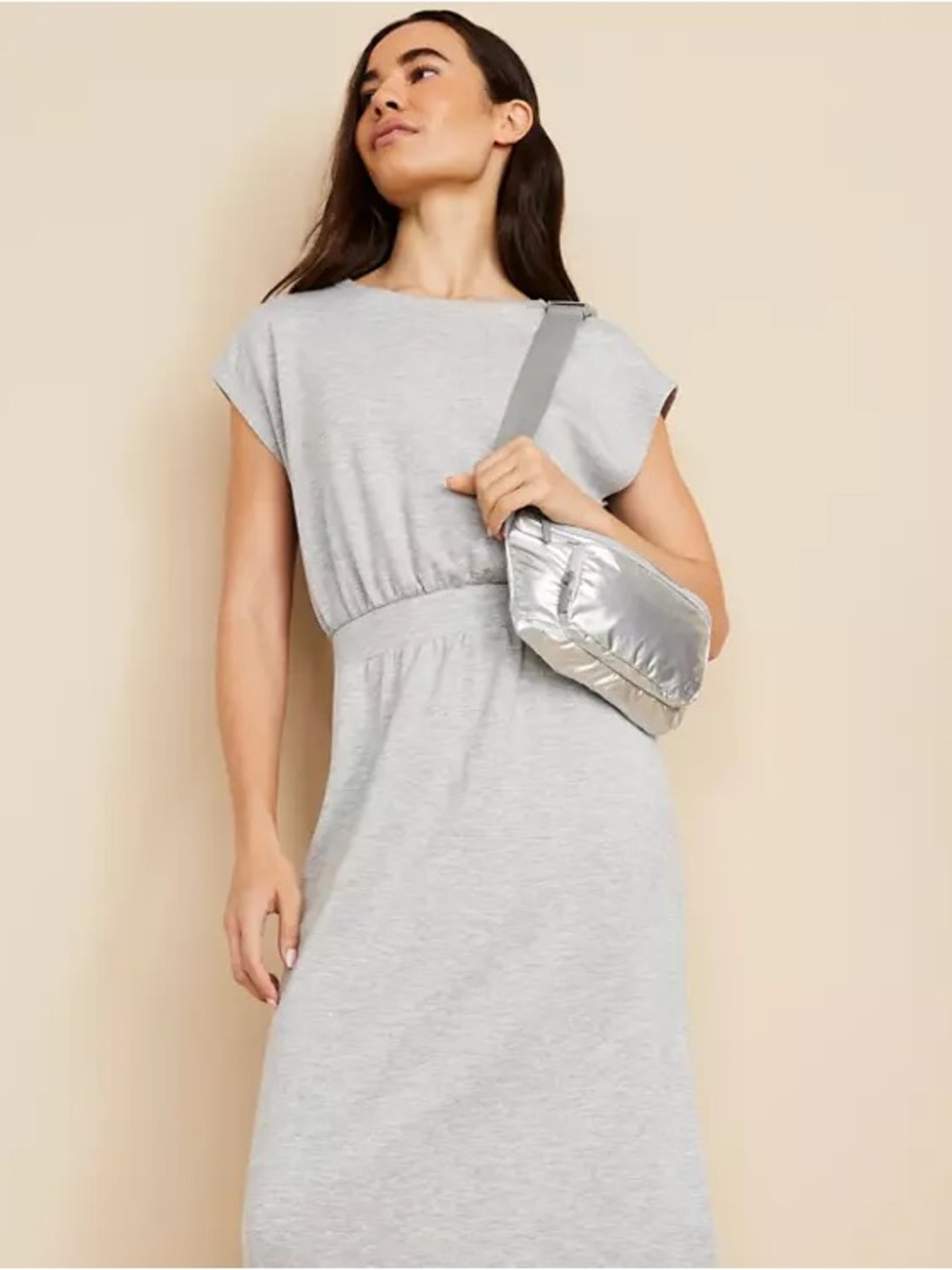 Lou & Grey Heather Gray Midi Dress Size S